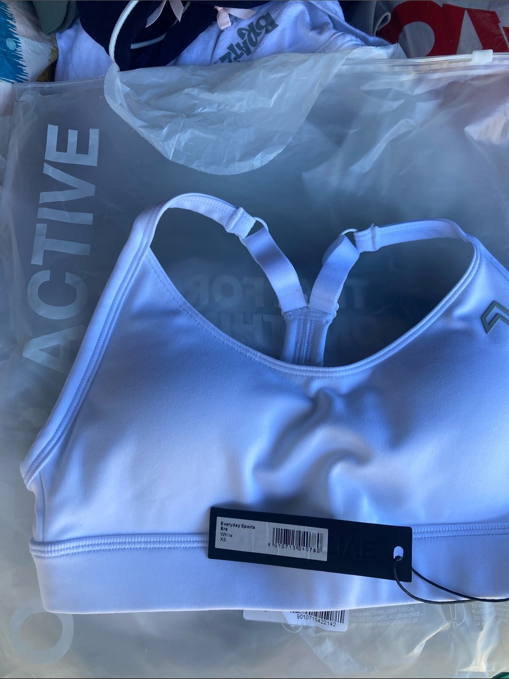 Oner Active White Everyday Sports Bra with Adjustable Straps